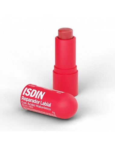 isdin reparador labial con acido hialuronico tono rojo 4gr